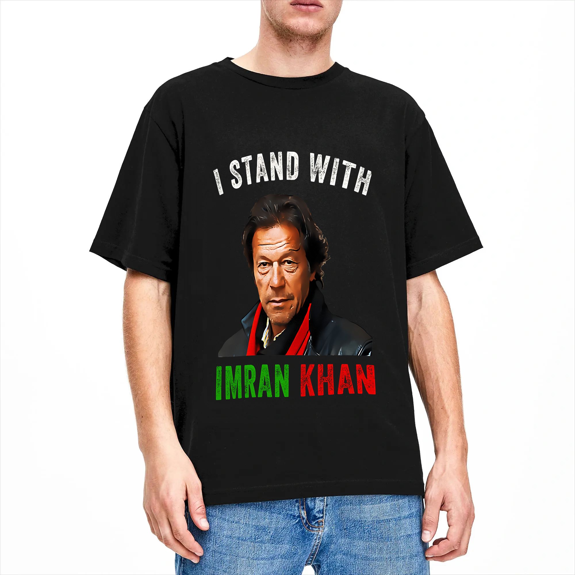 メンズTシャツ「私はイムラン・カーンを支持します」パキスタン - Summer Clothing Pakistan のレビューと価格